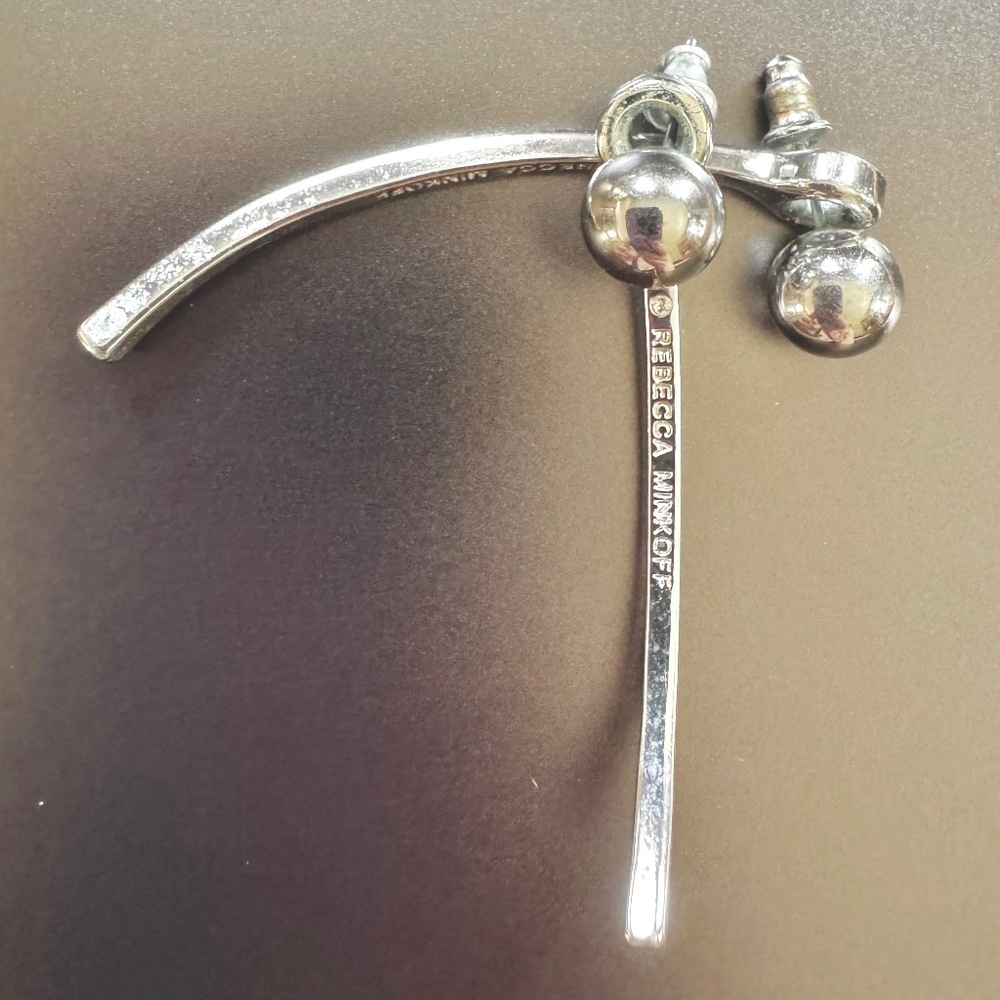 Rebecca Minkoff Silver Stud Drop Earrings